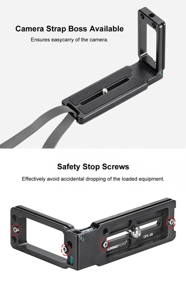 Sunwayfoto L-Bracket universal modell för systemkameror Arca Swiss