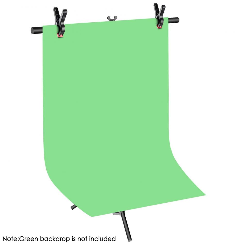 Bakgrundsstativ i T-form för bakgrunder 200x80cm med 2x klämmor