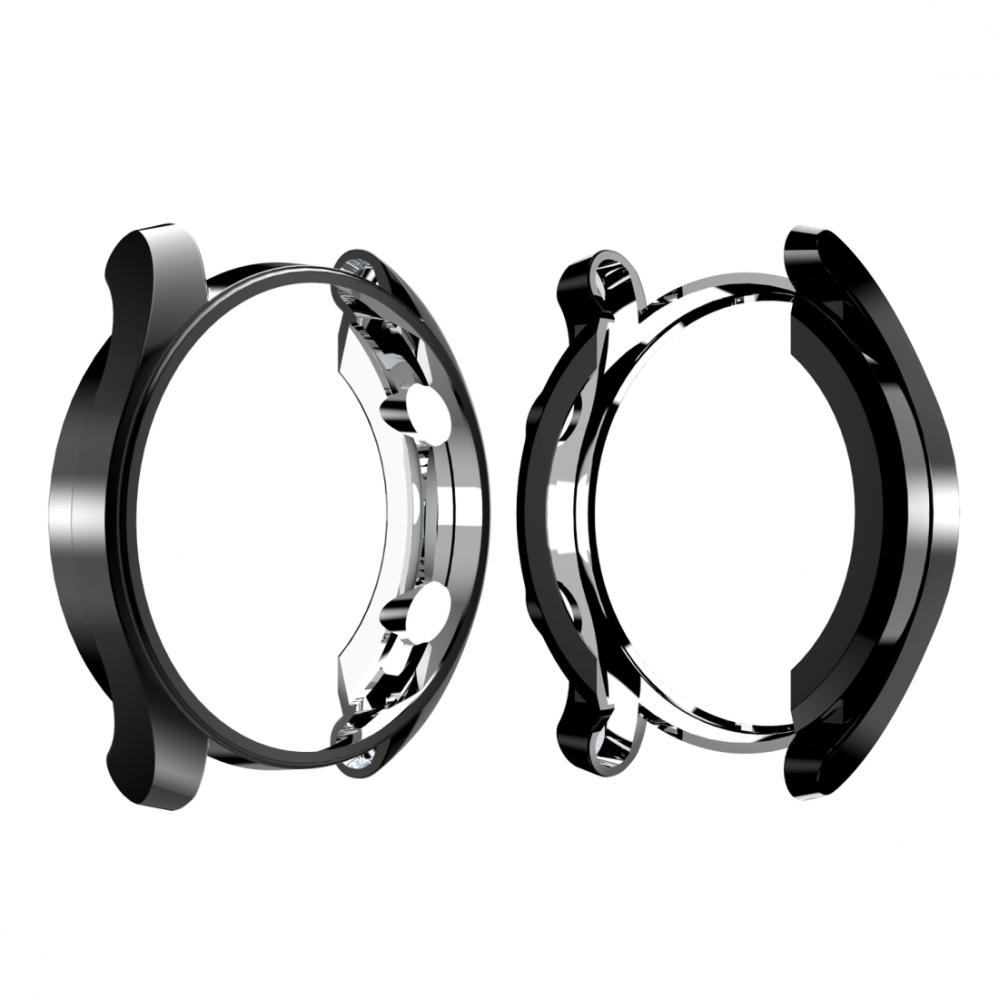 Displayskydd med ram för Huawei Watch GT Elegant 42mm av härdat glas Svart