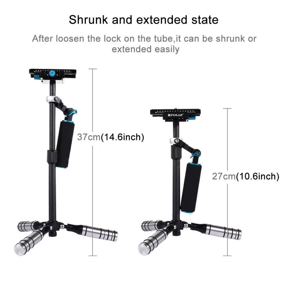  Puluz Handhllen kolfiber stabilisator fr systemkameror 27-37cm