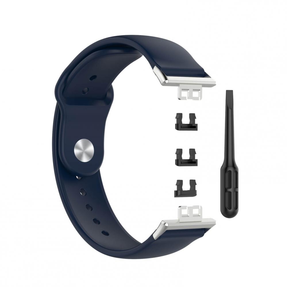 Silikonarmband Navyblå för 18mm Watch/Huawei Watch Fit med stiftspänne