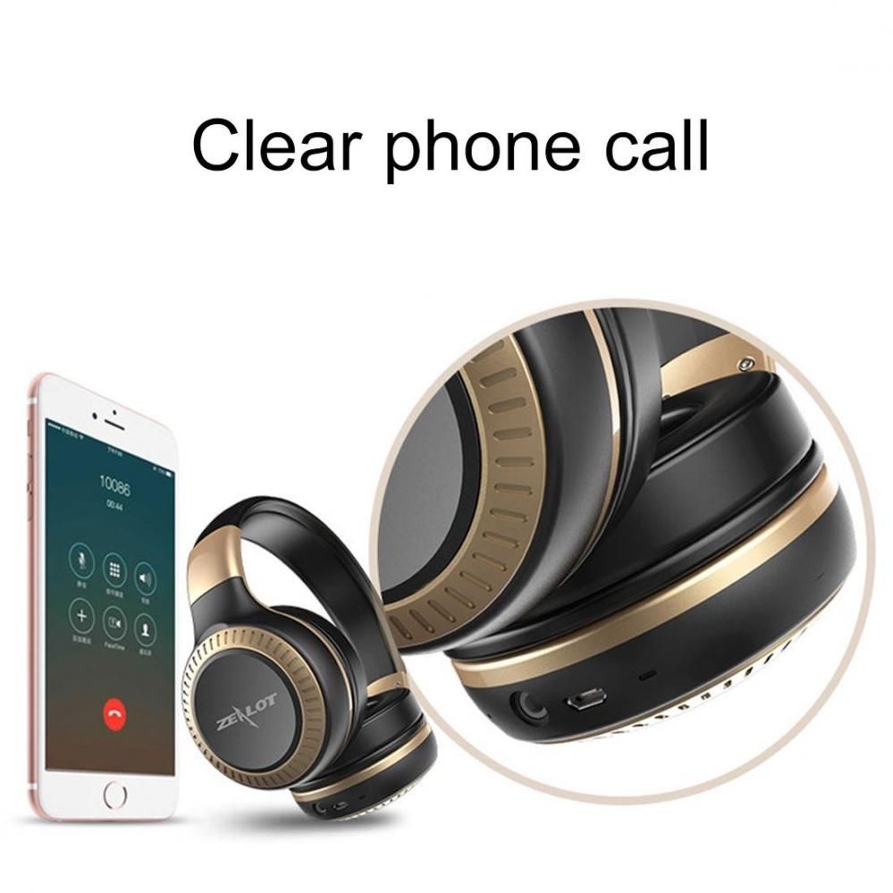 ZEALOT Bluetooth Hörlurar med mikrofon och 3.5mm ljudkabel