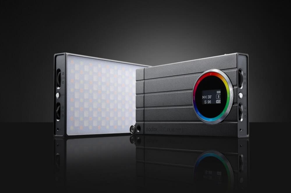  Godox RGB LED-panel M1 för kamera med justerbart fäste & tydlig display