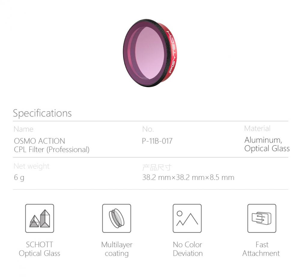 PGYTECH CPL-Filter Proffesional för DJI Osmo Action