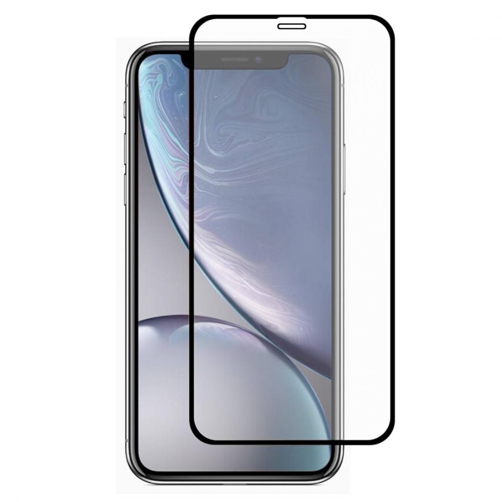 Skärmskydd med Svart ram för Skärmskydd 9H för iPhone XR av härdat glas