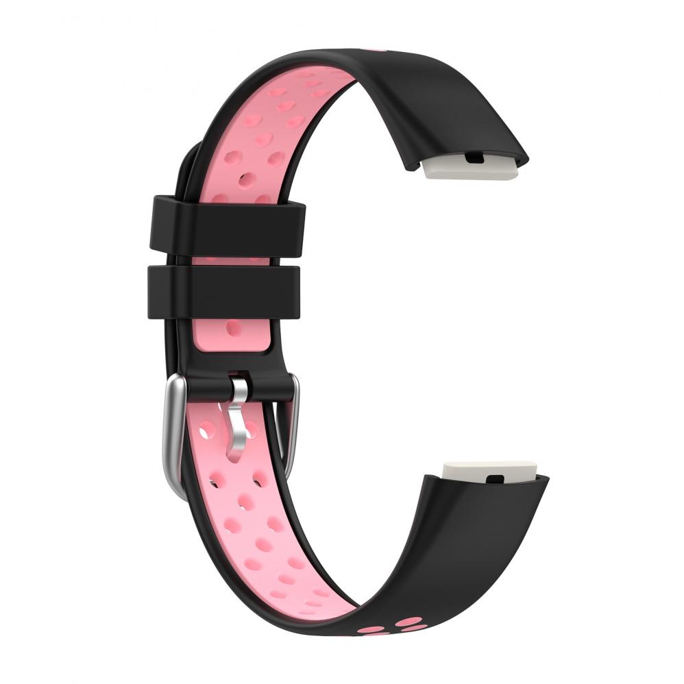 Köp tvåfärgat Svart rosa silikonarmband för Fitbit Luxe Kamda