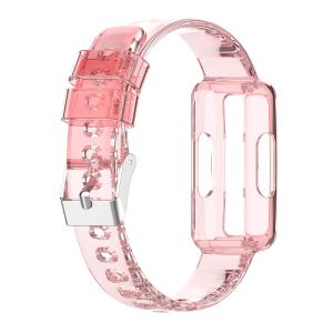  Silikonarmband transparent rosa för Fitbit Ace 2/3 Luxe Inspiere 1/2
