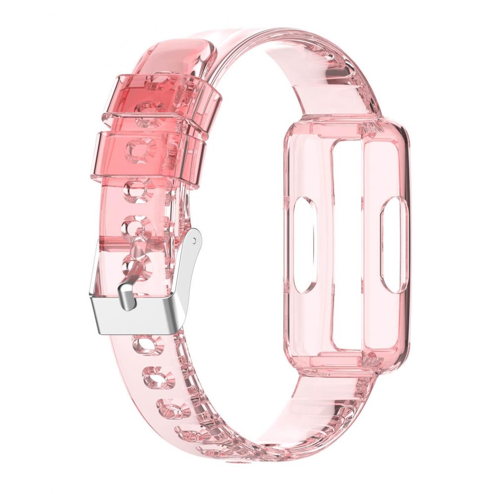  Silikonarmband transparent rosa fr Fitbit Ace 2/3 Luxe Inspiere 1/2