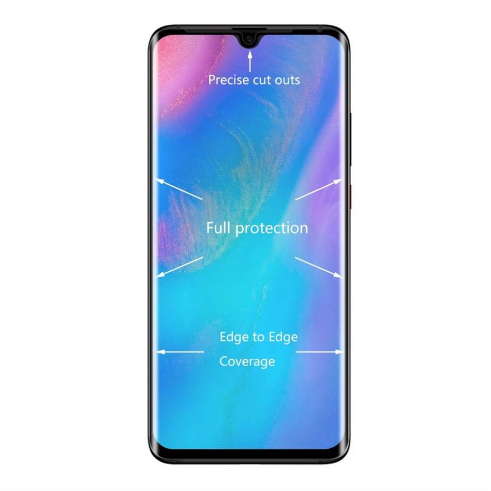 Skärmskydd med Svart ram för Huawei P30 Pro av härdat glas
