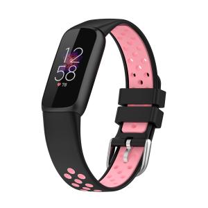  Silikonarmband Svart & Rosa för Fitbit Luxe 110-210mm