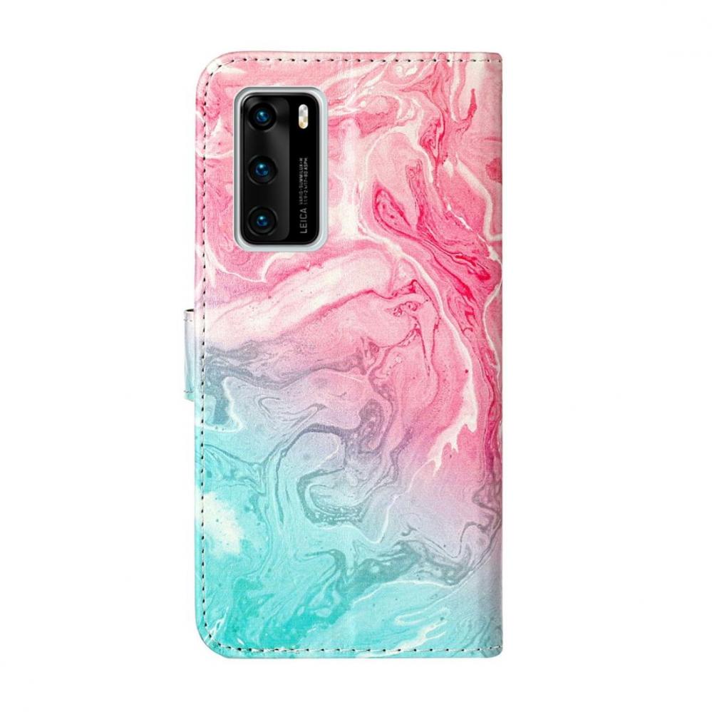  Plnboksfodral fr Huawei P40 - Marmor