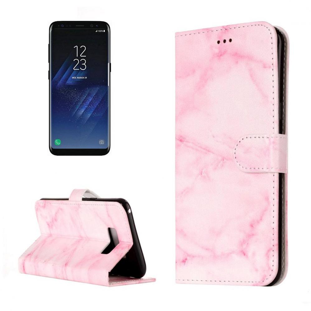  Plnboksfodral fr Samsung Galaxy S8 - Rosa marmor