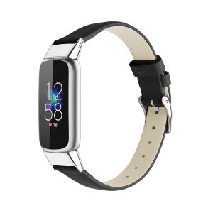  Läderarmband Svart för Fitbit Luxe 135-200mm