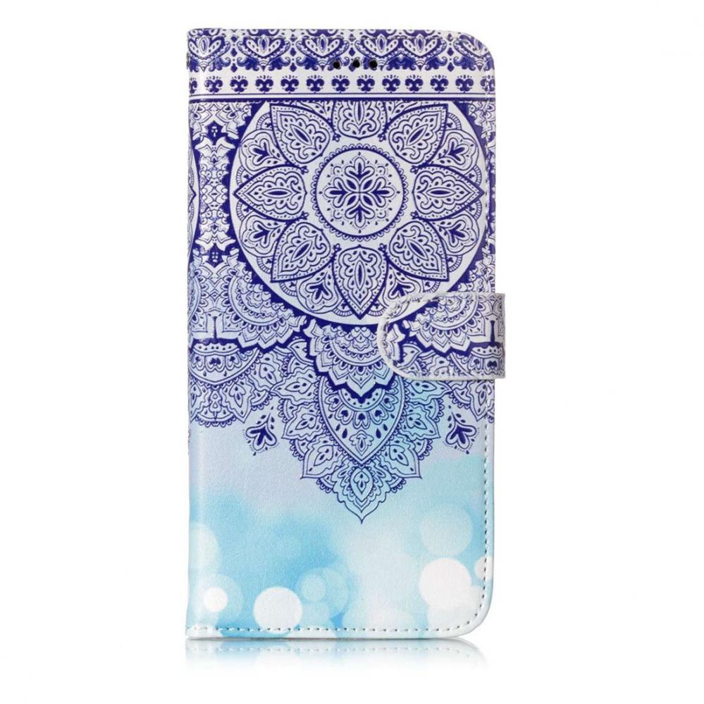  Plånboksfodral för Galaxy S9 Plus - Mandalablomma blå