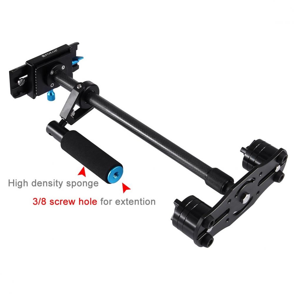 Puluz Handhållen kolfiber stabilisator för DSLR/DV-kameror (38.5-61cm)