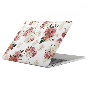  Skal för New Macbook Pro 13.3-tum - Vit med rosa blommor (A1706 & A1708)