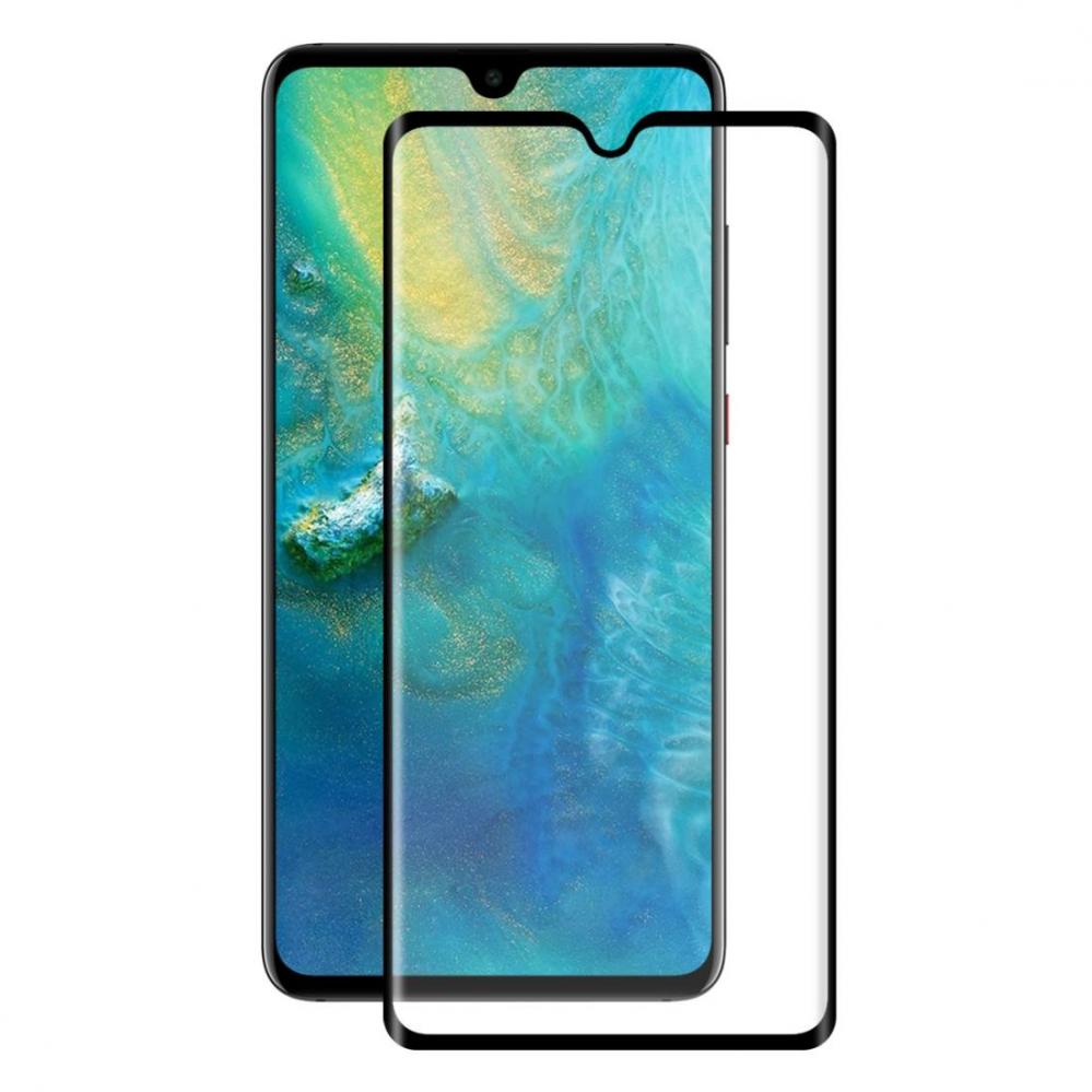 Skärmskydd med Svart ram för Huawei Mate 20-3D av härdat glas
