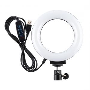  Puluz 4.7" USB 3 Stegs Dimbar LED Ring videolampa med Cold Shoe Tripod Kulhuvud