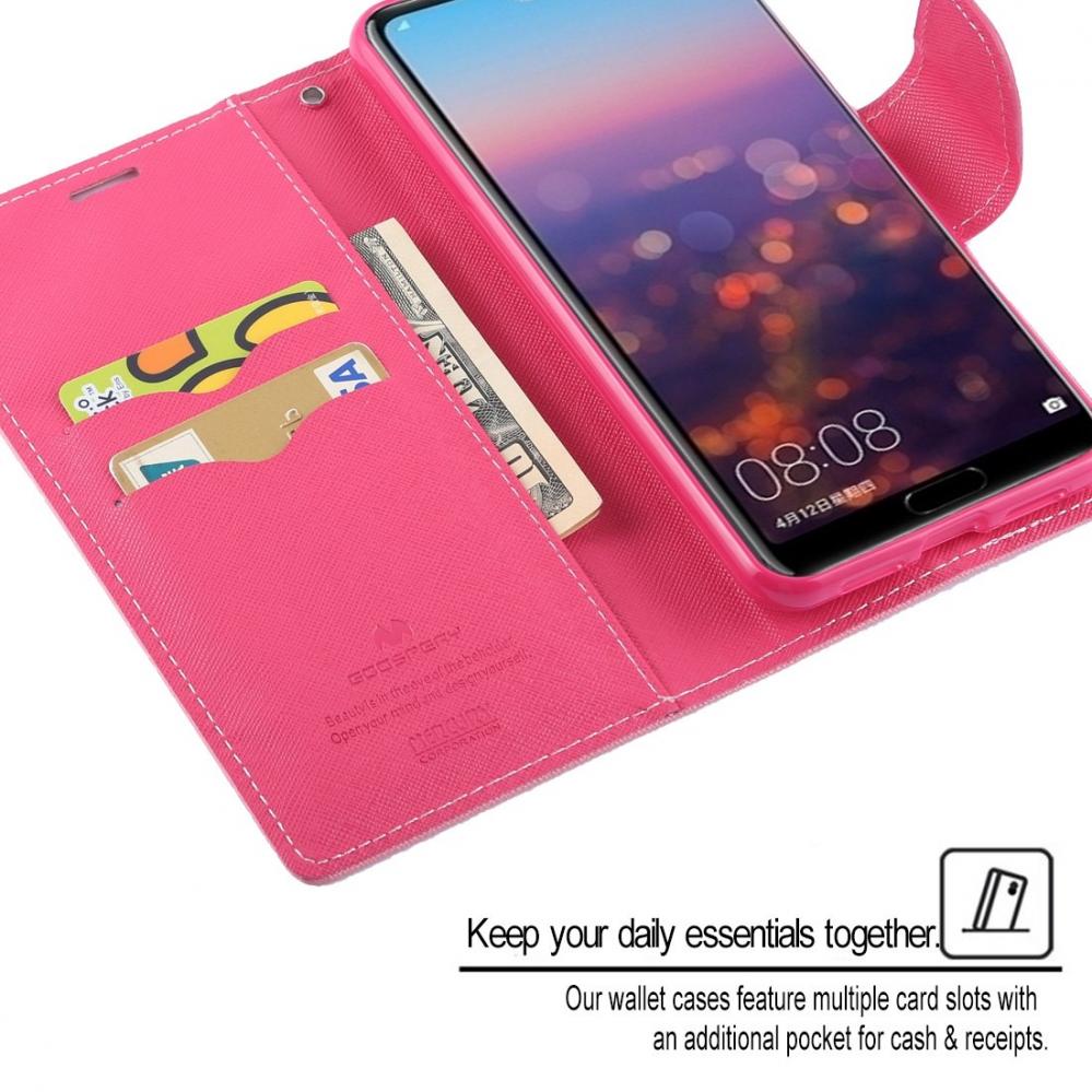  GOOSPERY För Huawei P20 Pro - Rosa Plånboksfodral med kortplatser