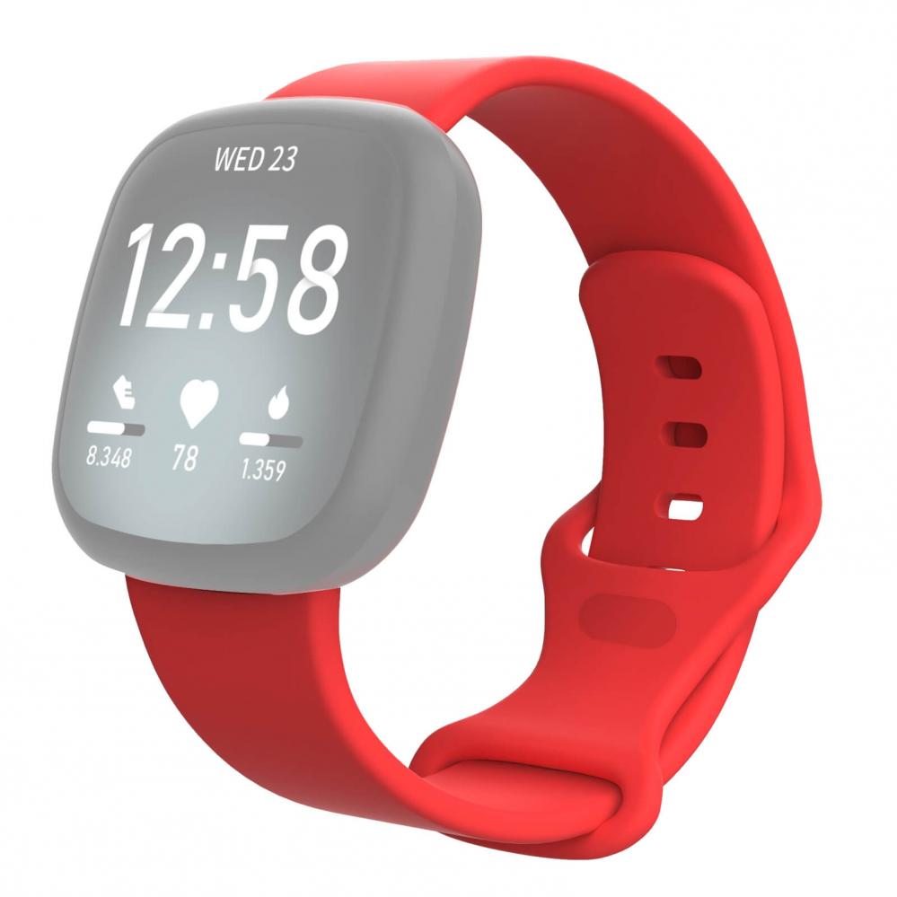  Silikonarmband Rd fr Fitbit Versa 3/ Sense 115-160mm