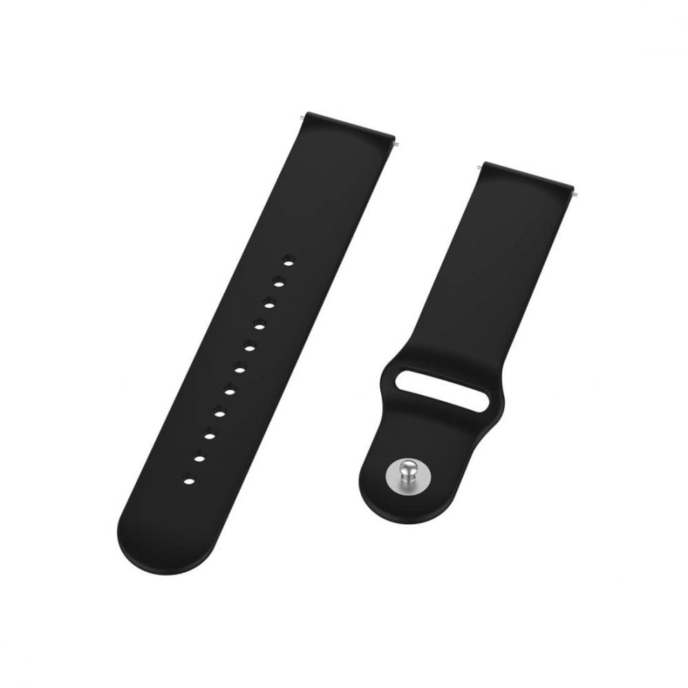 Silikonarmband Svart för 18mm Watch med stiftspänne 130-192mm