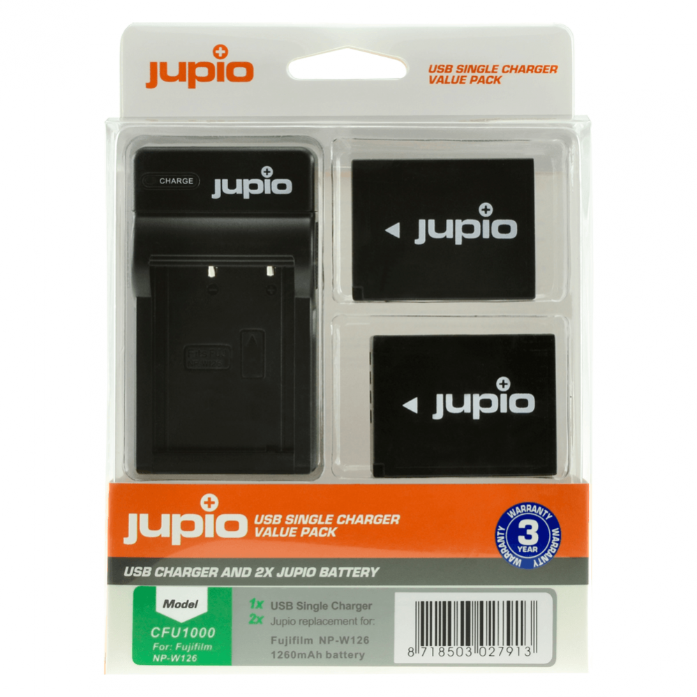  Jupio Batteripaket erstter Fujifilm NP-W126