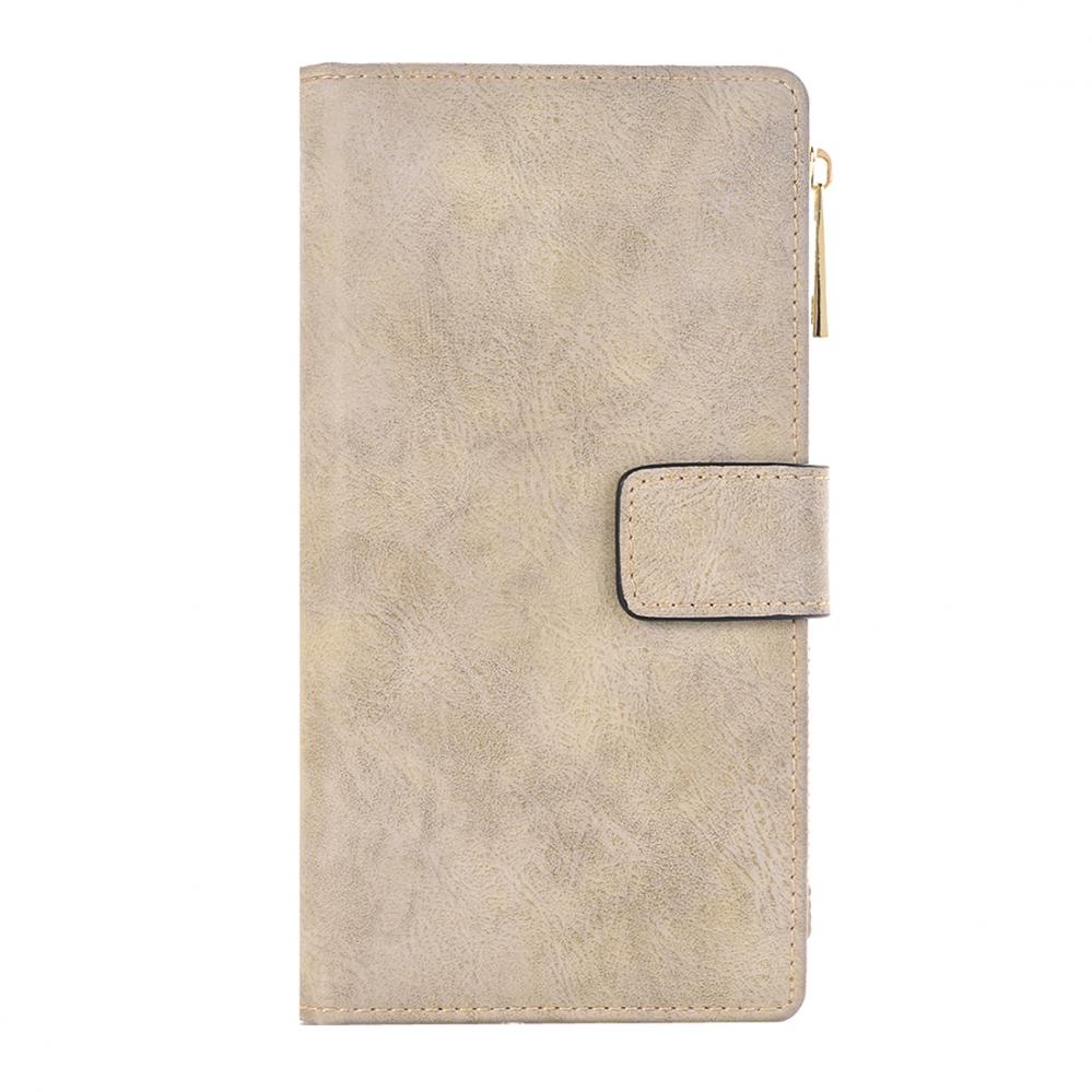  Plnboksfodral fr iPhone 6/6s Vit/Beige - Retrostyle med magnetskal PU-lder