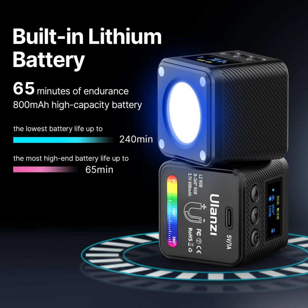 Ulanzi L2 RGB Led-belysning för filminspelning fotografering