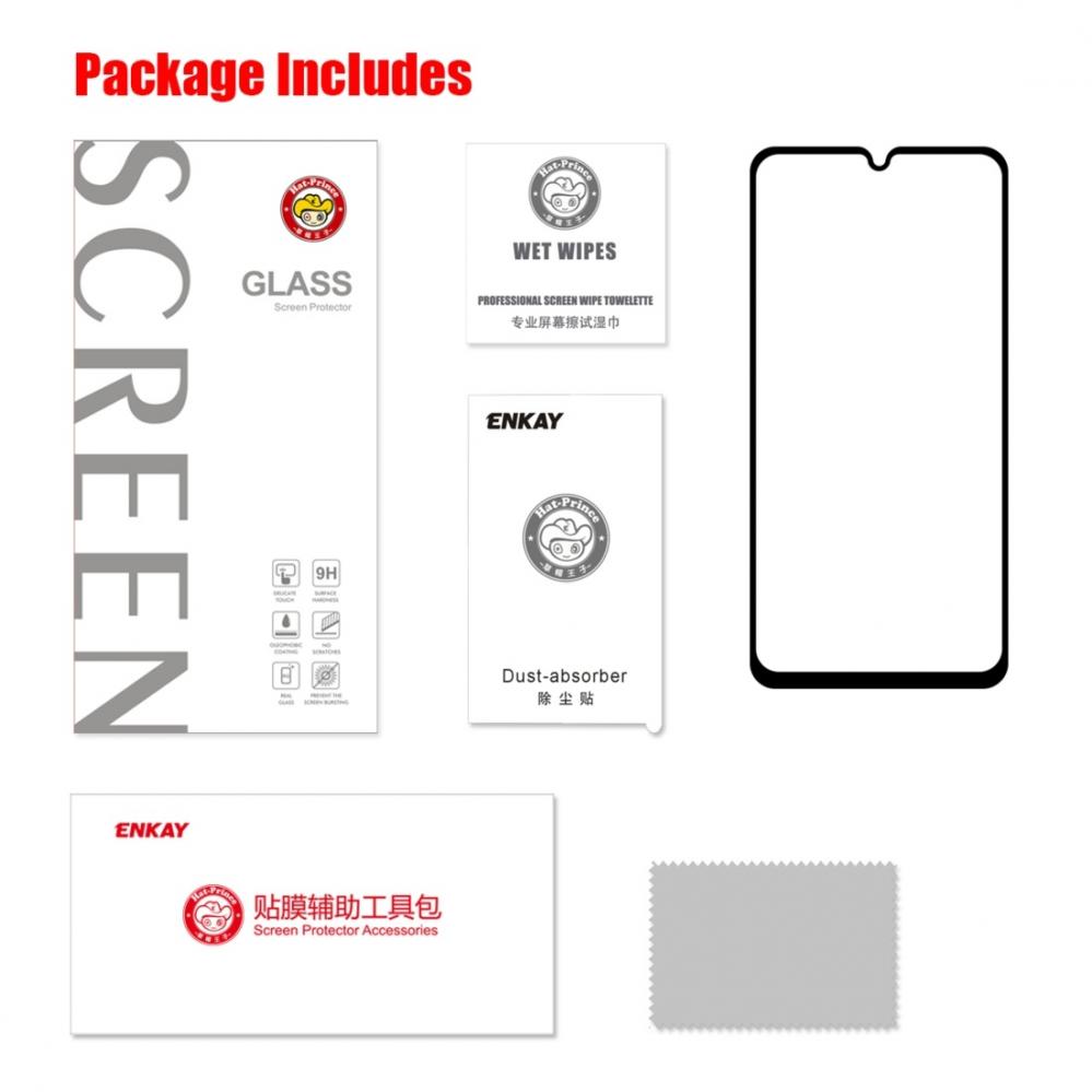 Skärmskydd med Svart ram för Motorola Moto G8 Plus av härdat glas