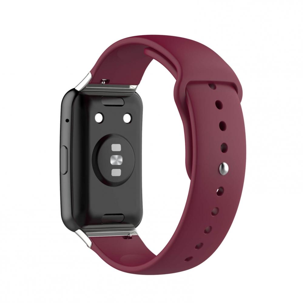 Silikonarmband Vinröd för 18mm Watch/Huawei Watch Fit med stiftspänne