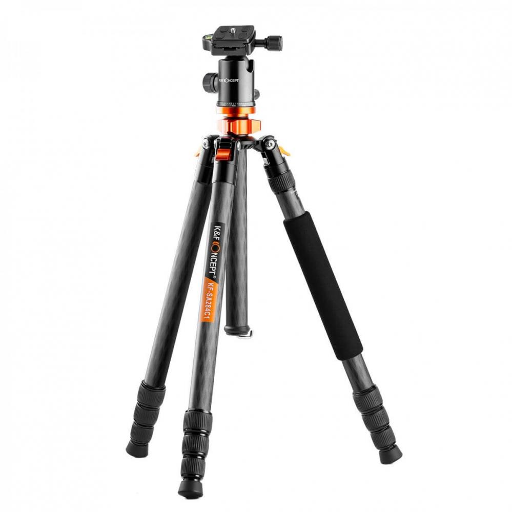 K&F Concept Kamerastativ kolfiber med Panorama kulled 164cm