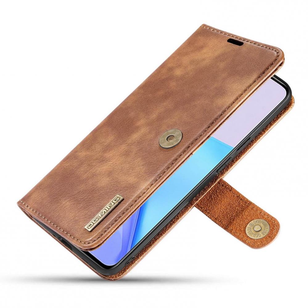DG.MING Plånboksfodral med magnetskal för OnePlus 9 Brun