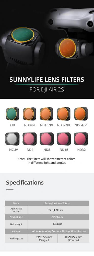  Sunnylife ND4-filter för DJI Air 2S