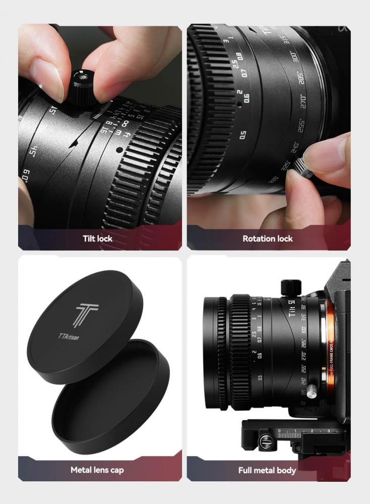 TTArtisan Tilt 50mm f/1.4 objektiv Fullformat för Canon EOS RF