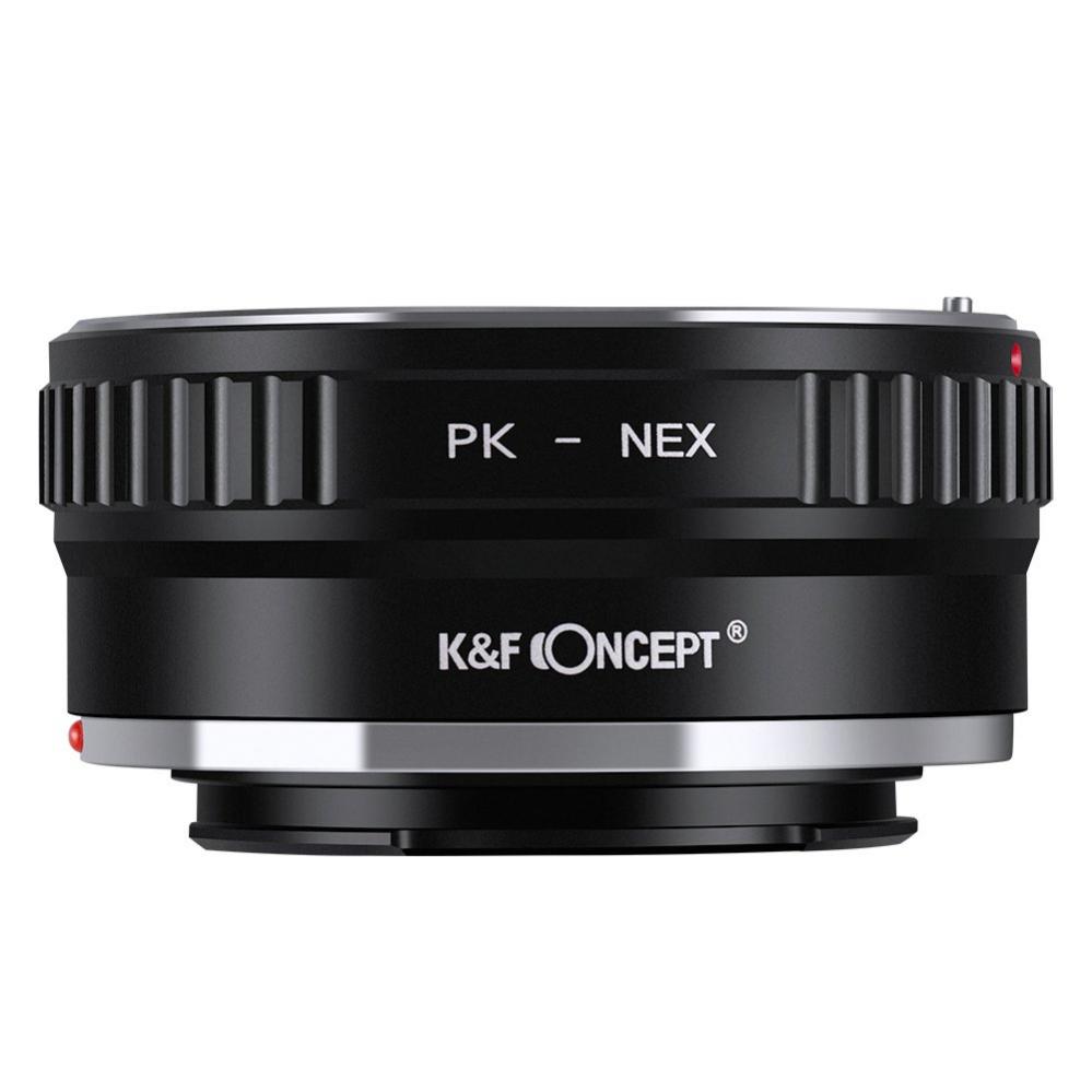  K&F Objektivadapter till Pentax K objektiv för Sony E kamerahus