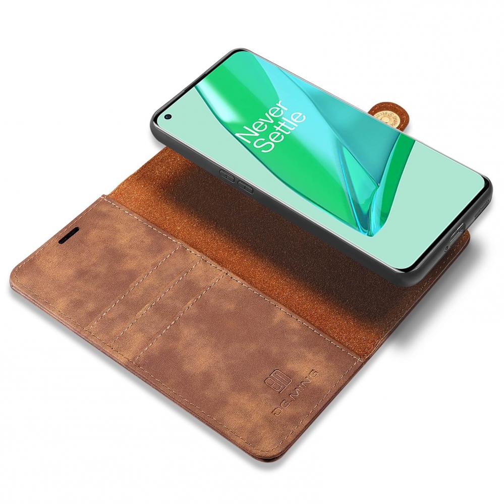  DG.MING Plånboksfodral med magnetskal för OnePlus 9 Pro Brun