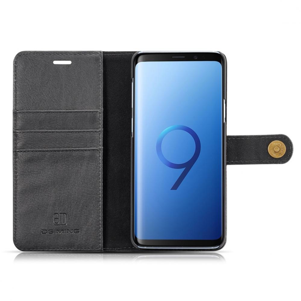 DG.MING Plånboksfodral med magnetskal för Galaxy S9 Plus Svart