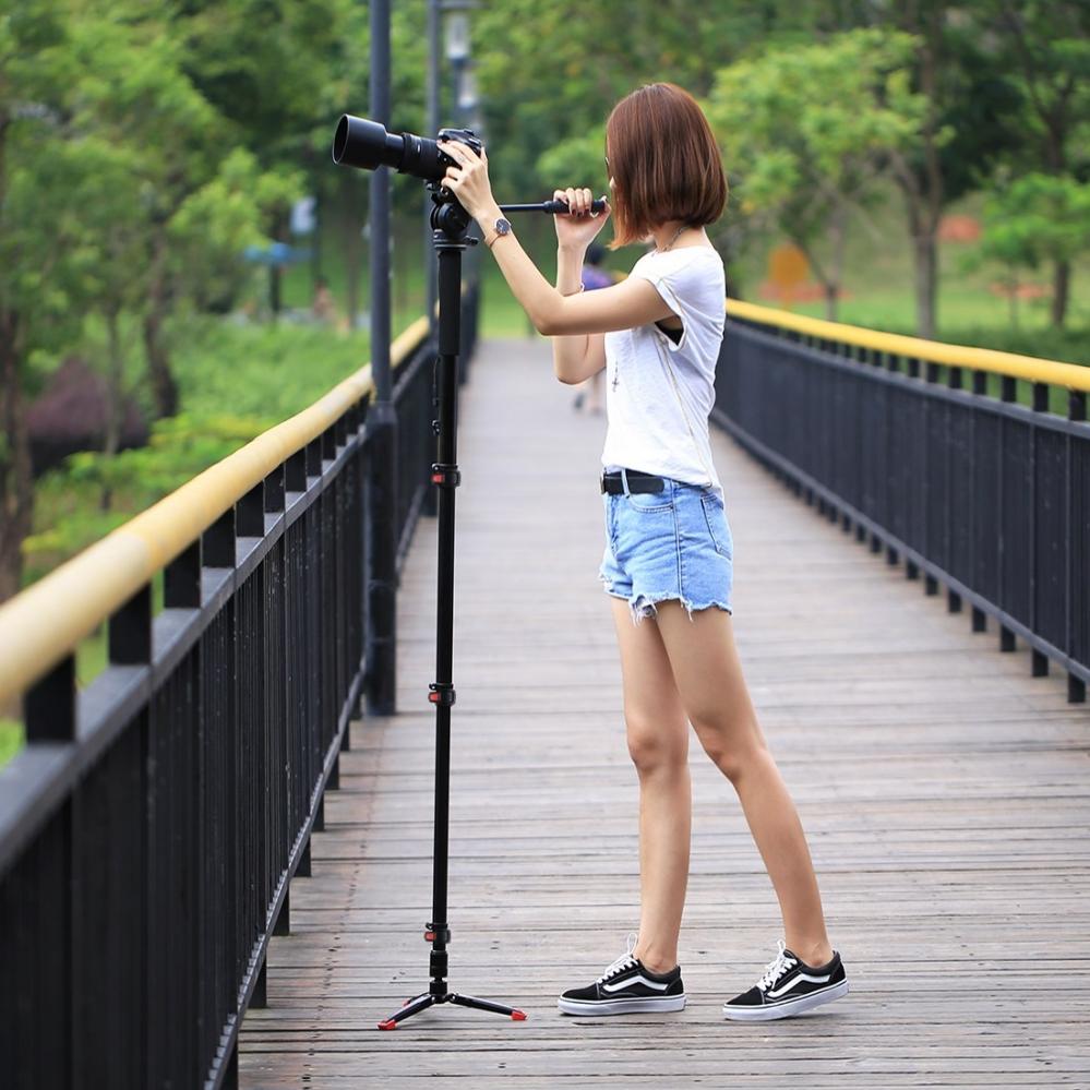 Enbensstativ självstående monopod med stödben 185cm - Puluz