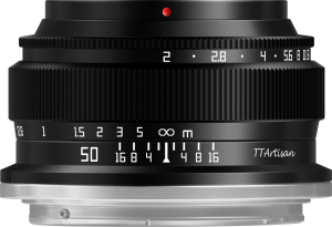  TTArtisan 50mm f/2.0 objektiv Fullformat för Fujifilm X