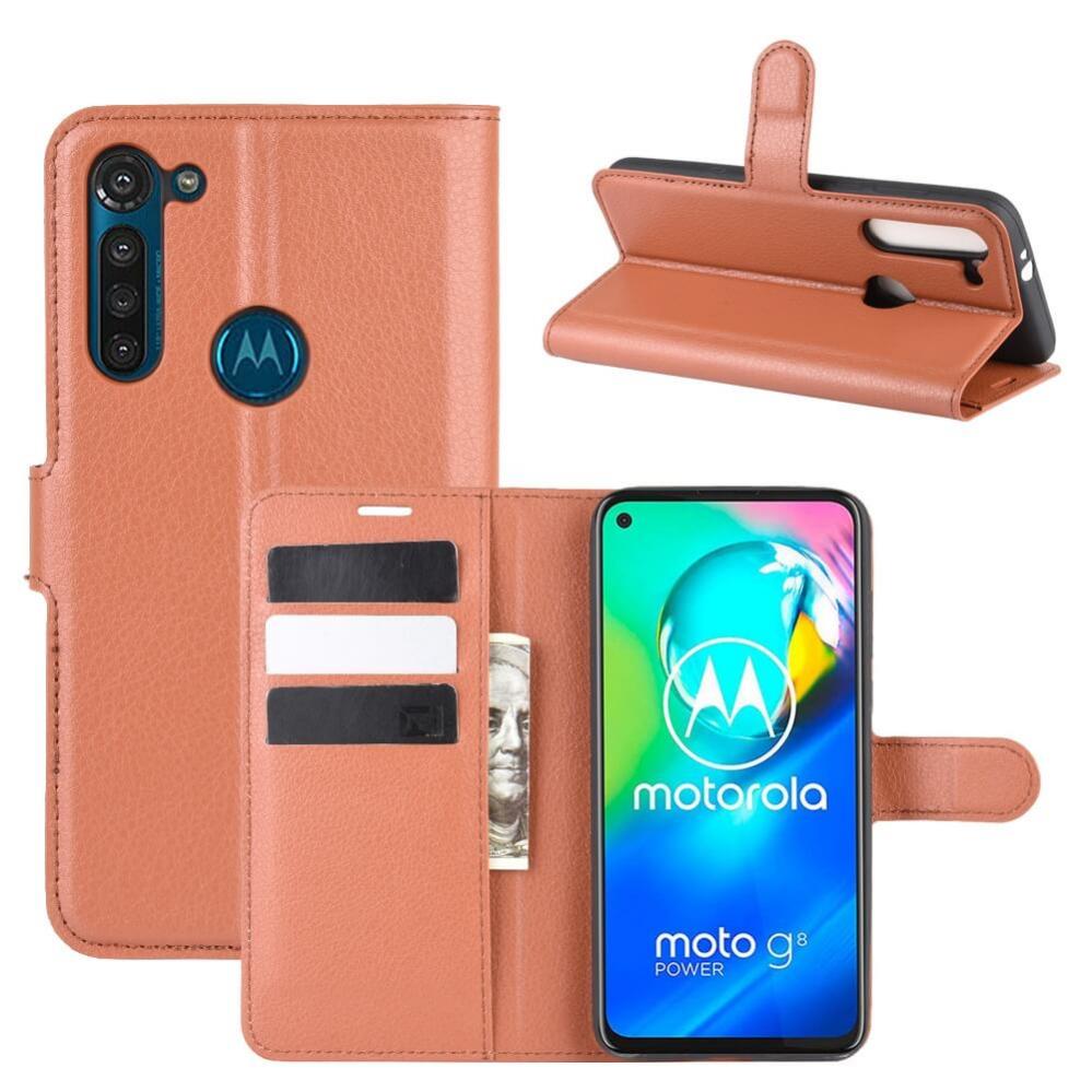  Plnboksfodral fr Motorola Moto G8 Power Brun