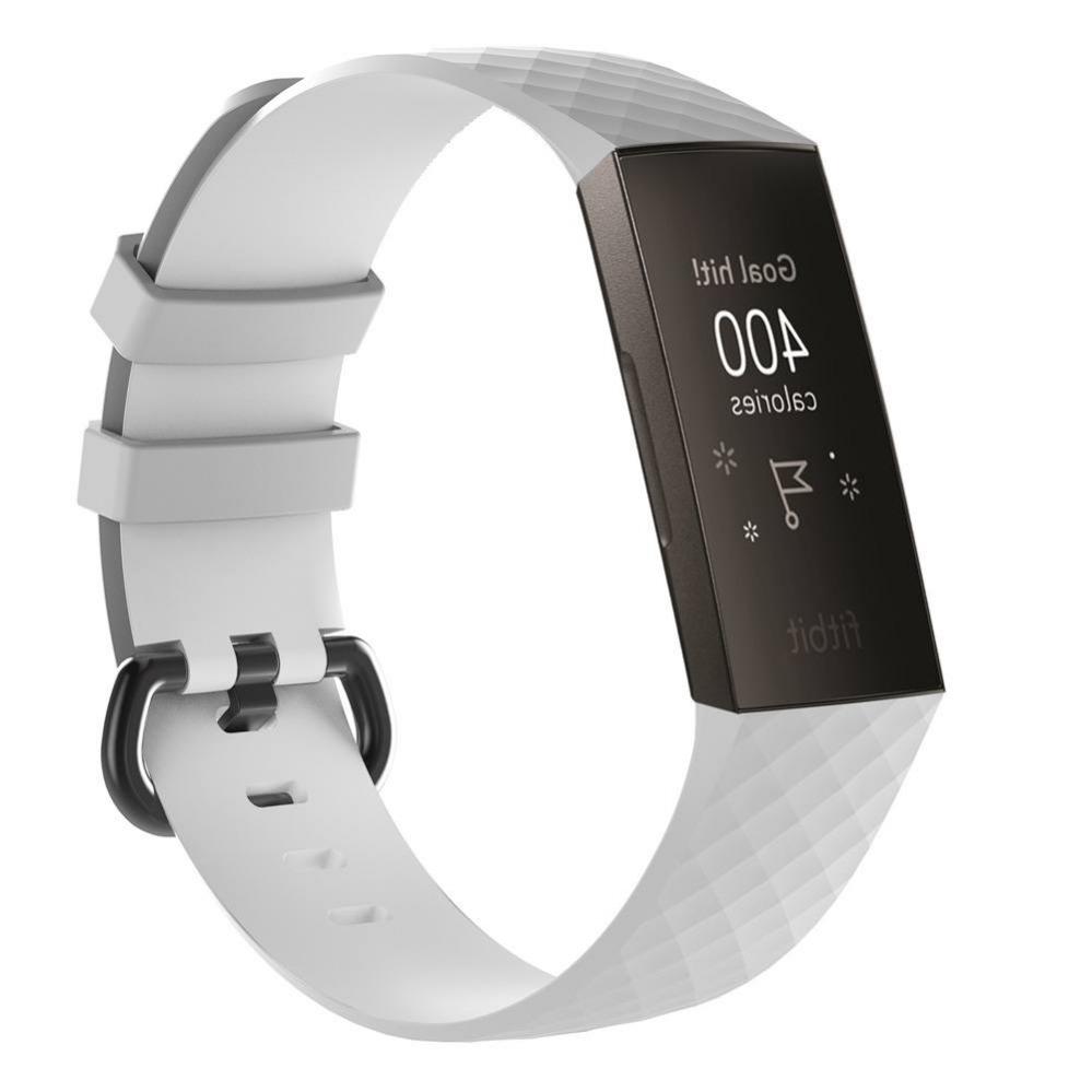  Armband fr Fitbit Charge 3/3SE/4 Vit silikon