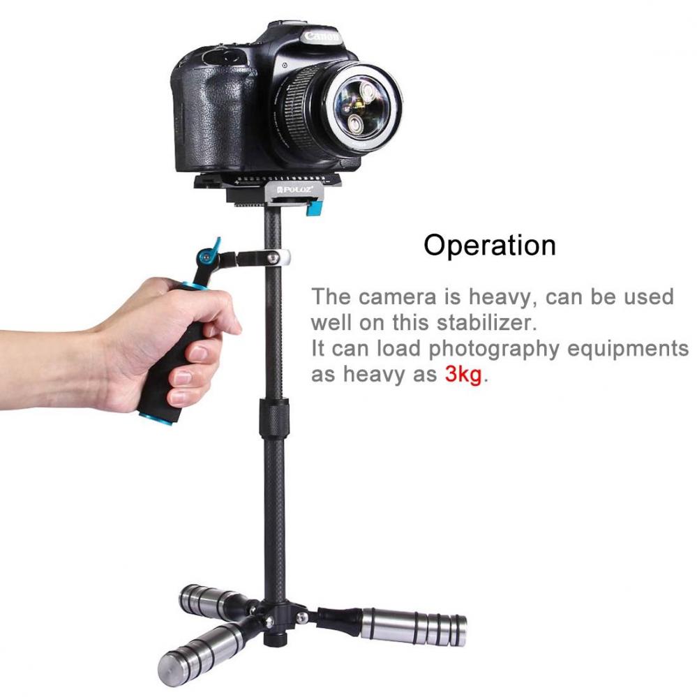 Puluz Handhållen kolfiber stabilisator för systemkameror 27-37cm