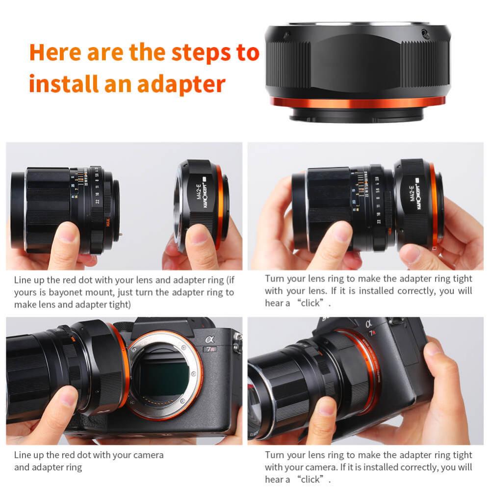 K&F Objektivadapter Pro till M42 objektiv för Sony E kamerahus