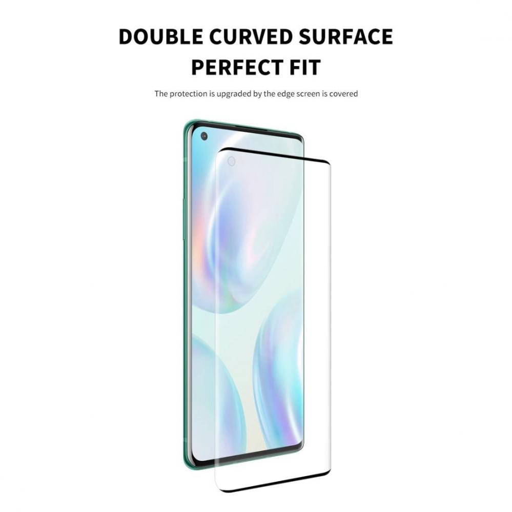 Displayskydd för OnePlus 8 av härdat glas med svart ram