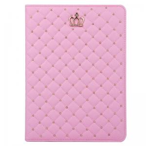  Fodral iPad Air 2 / iPad 6 - Guldfärgad krona rosa