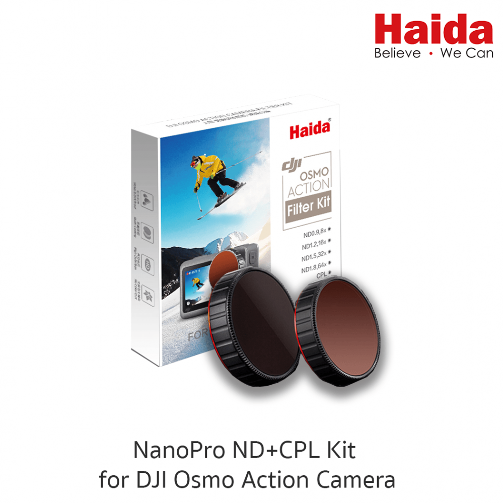  Haida ND/CPL-Filterkit 5 i 1 för Osmo Action: ND8 ND16 ND32 ND64 CPL