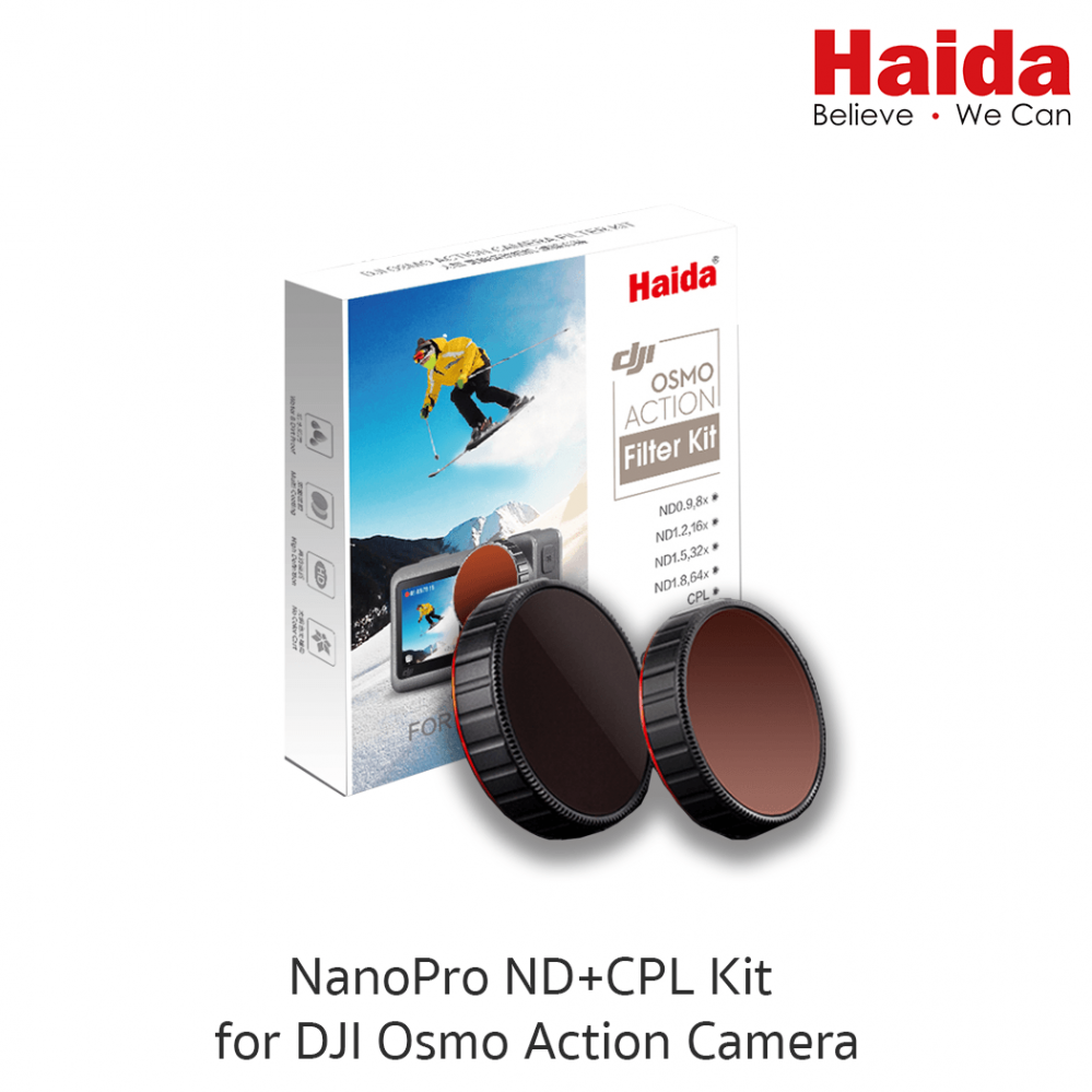  Haida ND/CPL-Filterkit 5 i 1 fr Osmo Action: ND8 ND16 ND32 ND64 CPL