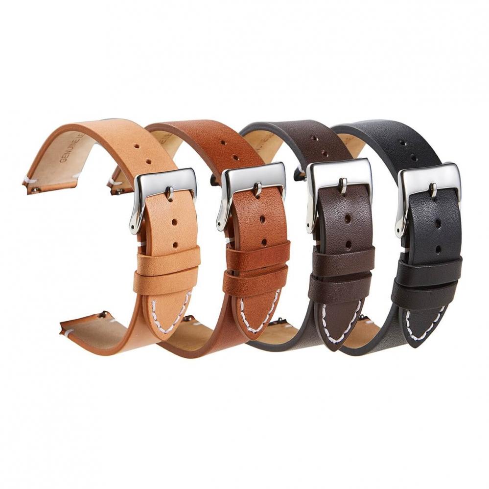 Khaki läderarmband för 18mm Watch