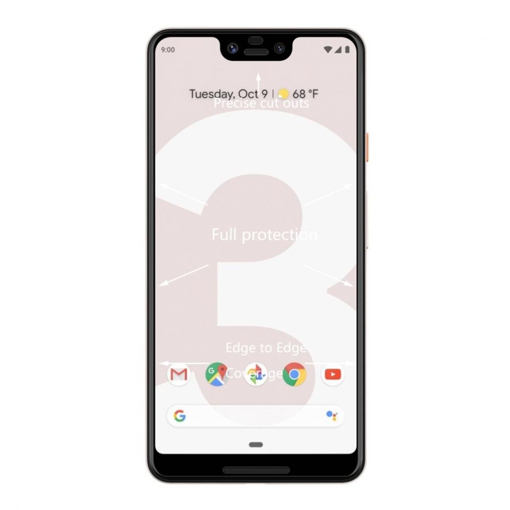 Skärmskydd med Svart ram för Google Pixel 3 XL av härdat glas