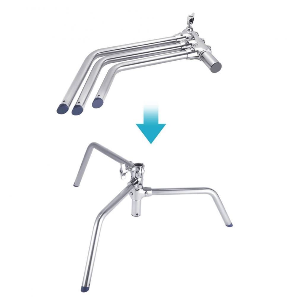  2x Studiostativ/ belysningsstativ C-Stand 340cm med avtagbara ben